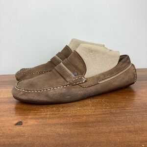 ECCO Men’s Leather Slip On Loafers Driving Shoes Brown Size 44 (US 10 - 10.5)